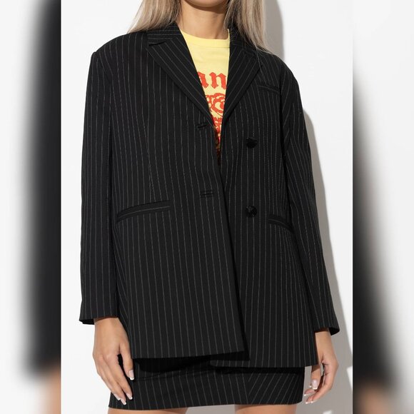 Ganni Jackets & Blazers - Ganni Black Pinstripe Oversized Blazer *MISSING BUTTONS*
